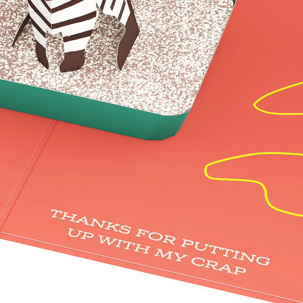 Thanks for Putting Up with My Crap Mother's Day Pop-Up Card - Image 3
