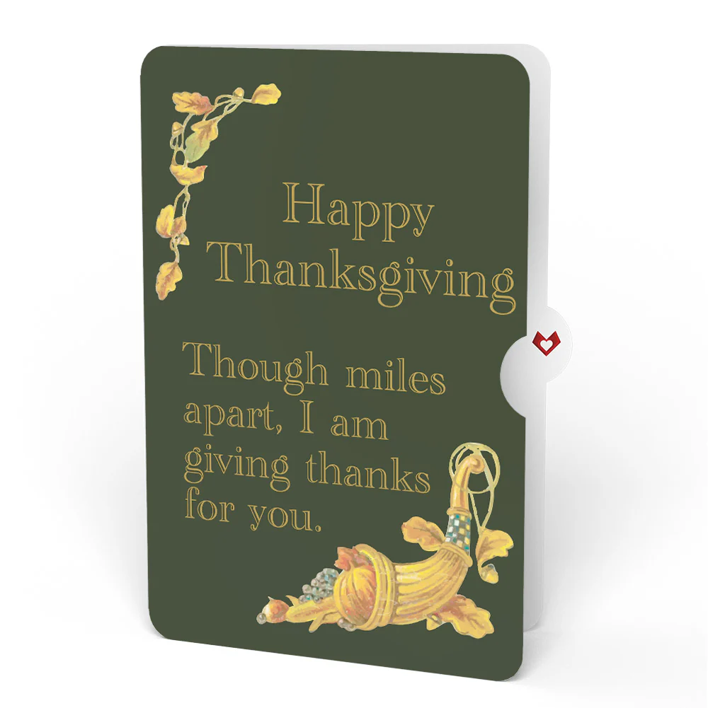 Thanksgiving Greetings Vintage Turkey Pop-Up Card and Though Miles Apart Sentiment Set - Image 4