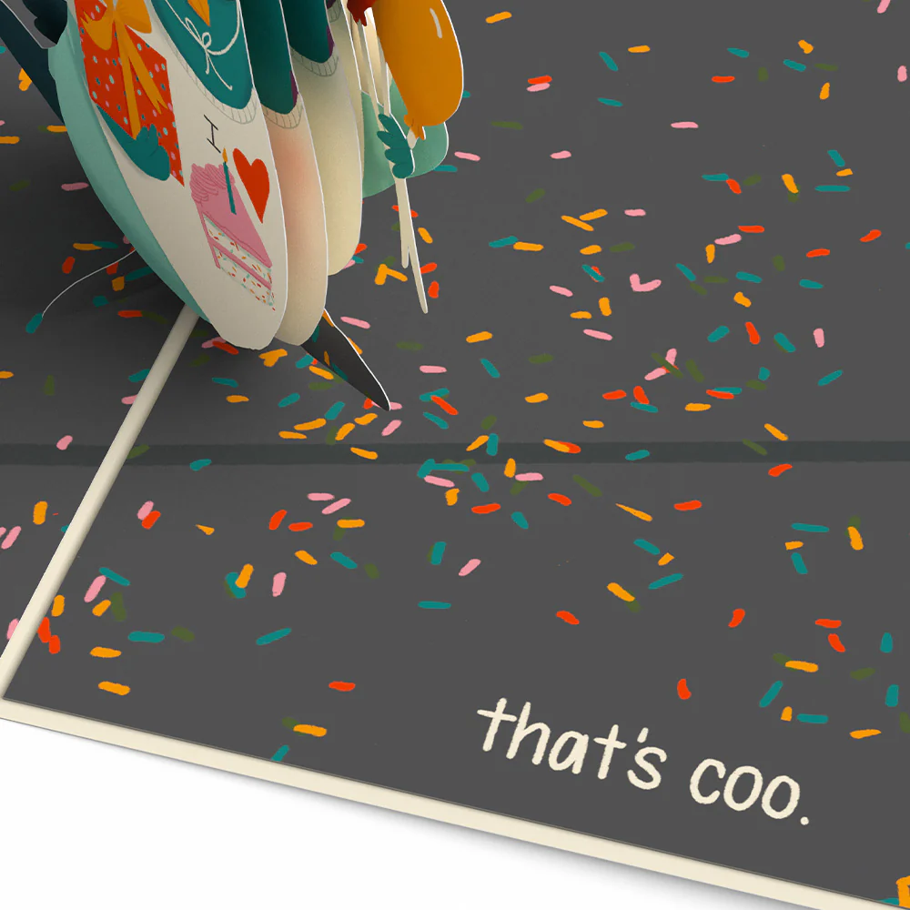 ‘That’s Coo’ Funny Pigeon Birthday Pop-Up Card - Image 3