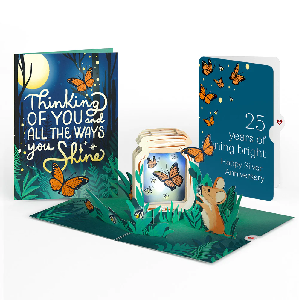 Thinking of You Butterfly Jar 25th Anniversary Light-Up Pop-Up Card and Sentiment Set