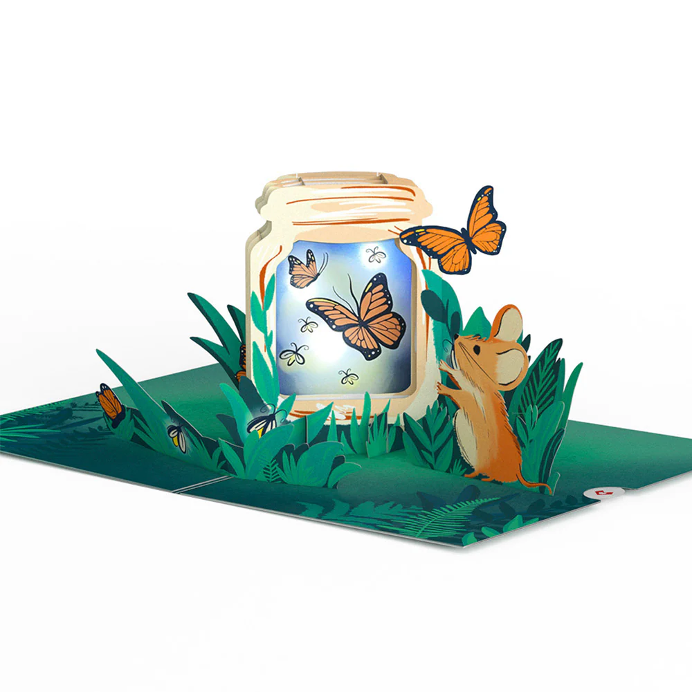 Thinking of You Butterfly Jar 25th Anniversary Light-Up Pop-Up Card and Sentiment Set - Image 3