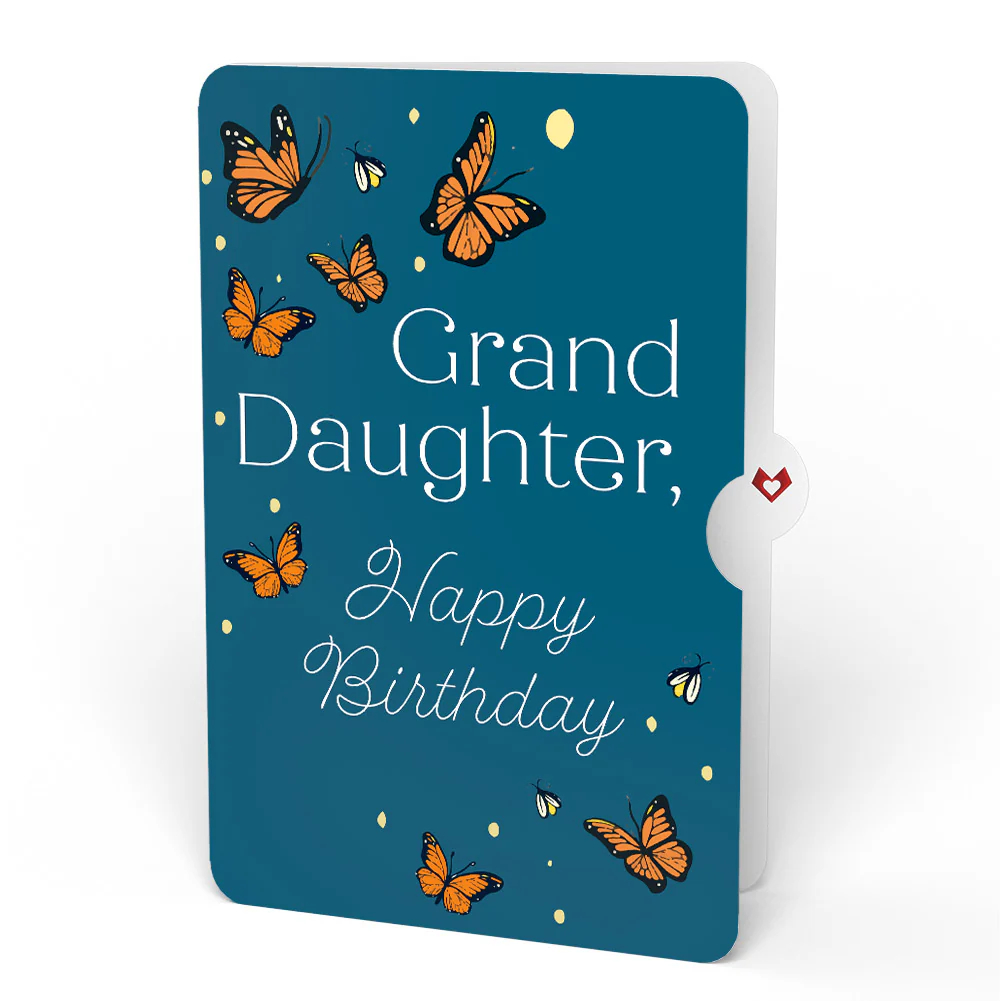 Thinking of You Butterfly Jar Birthday Light-Up Pop-Up Card and Sentiment Set for Granddaughter - Image 4