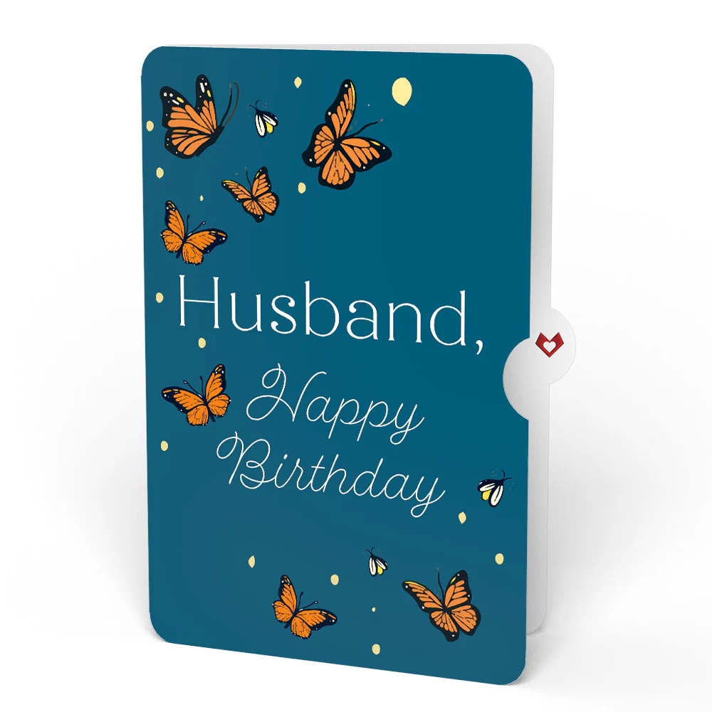 Thinking of You Butterfly Jar Birthday Light-Up Pop-Up Card and Sentiment Set for Husband - Image 4