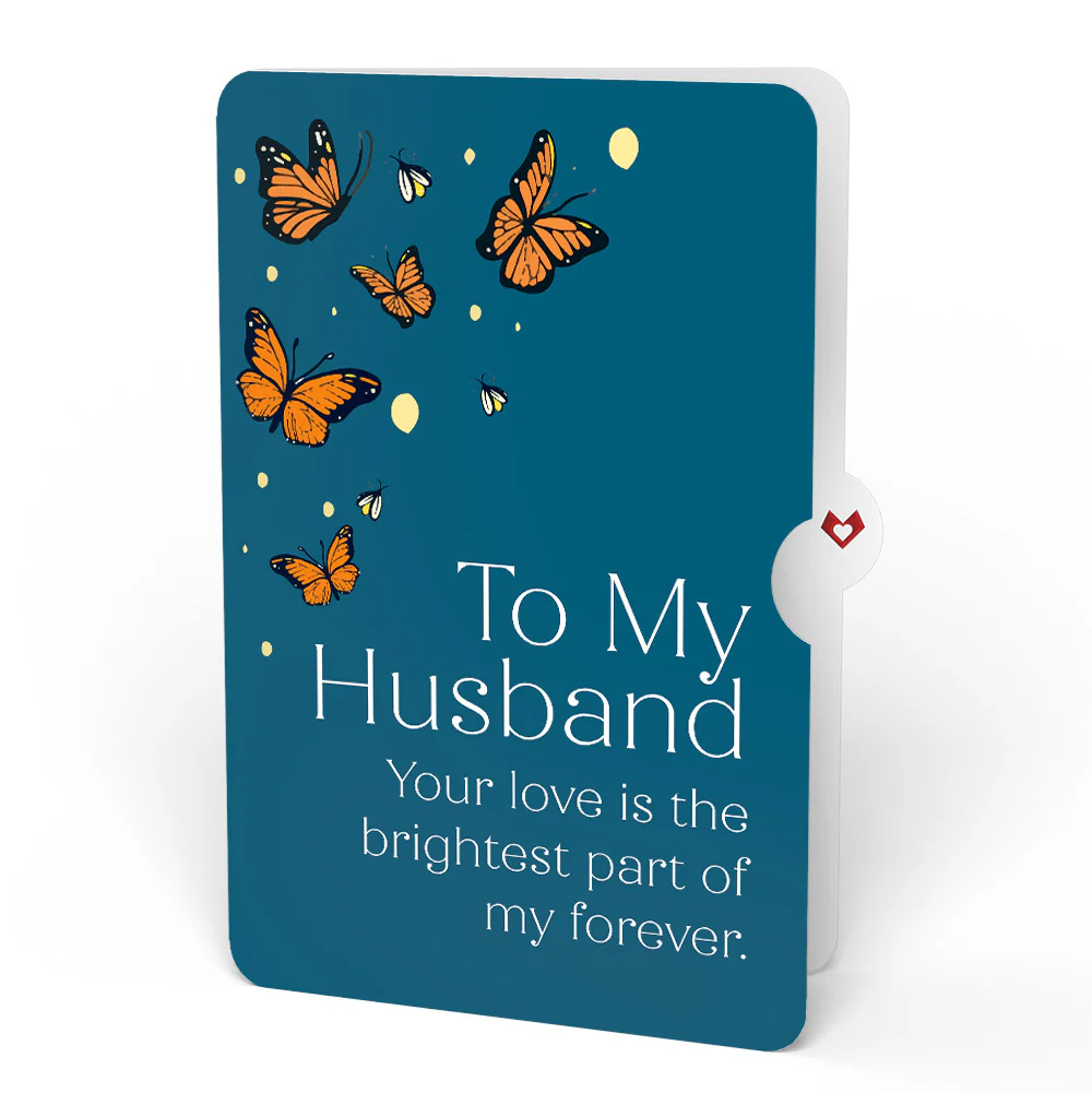 Thinking of You Butterfly Jar Love Light-Up Pop-Up Card and Sentiment Set for Husband - Image 4