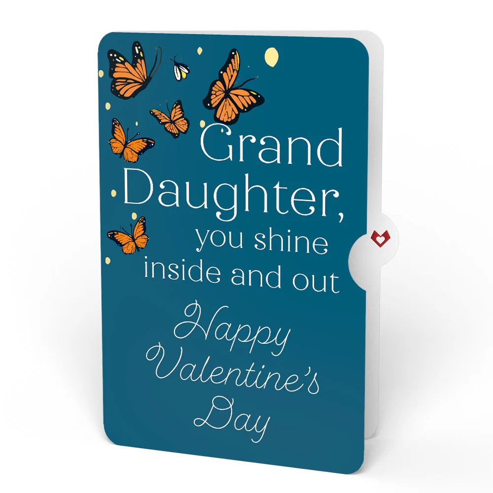 Thinking of You Butterfly Jar Valentine Light-Up Pop-Up Card and Sentiment Set for Granddaughter - Image 4