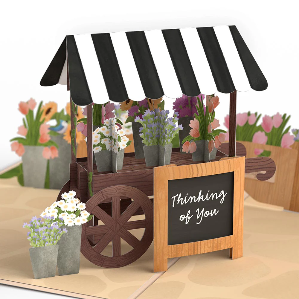 Thinking of You Flower Cart Mother's Day Pop-Up Card and Sentiment Set for Expecting Mom - Image 3