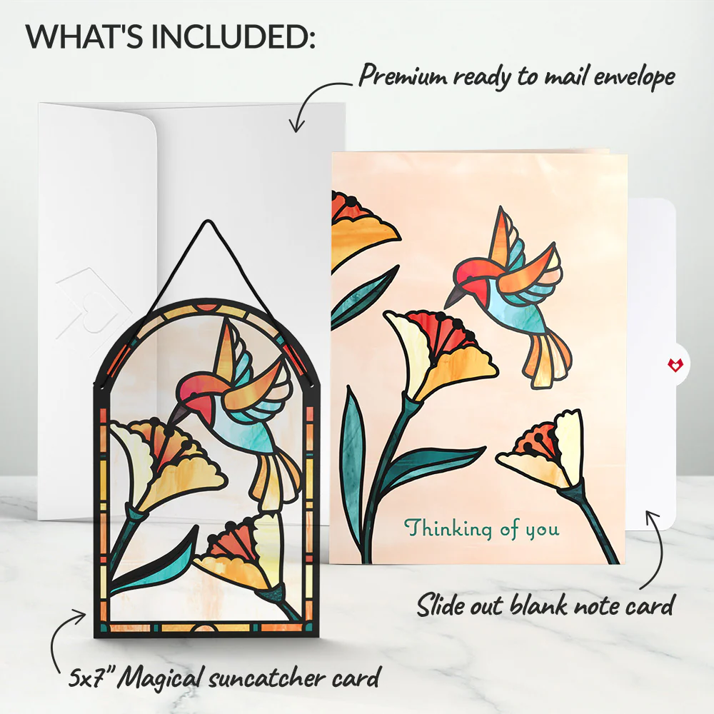 Thinking of You Hummingbird Suncatcher Card - Image 6