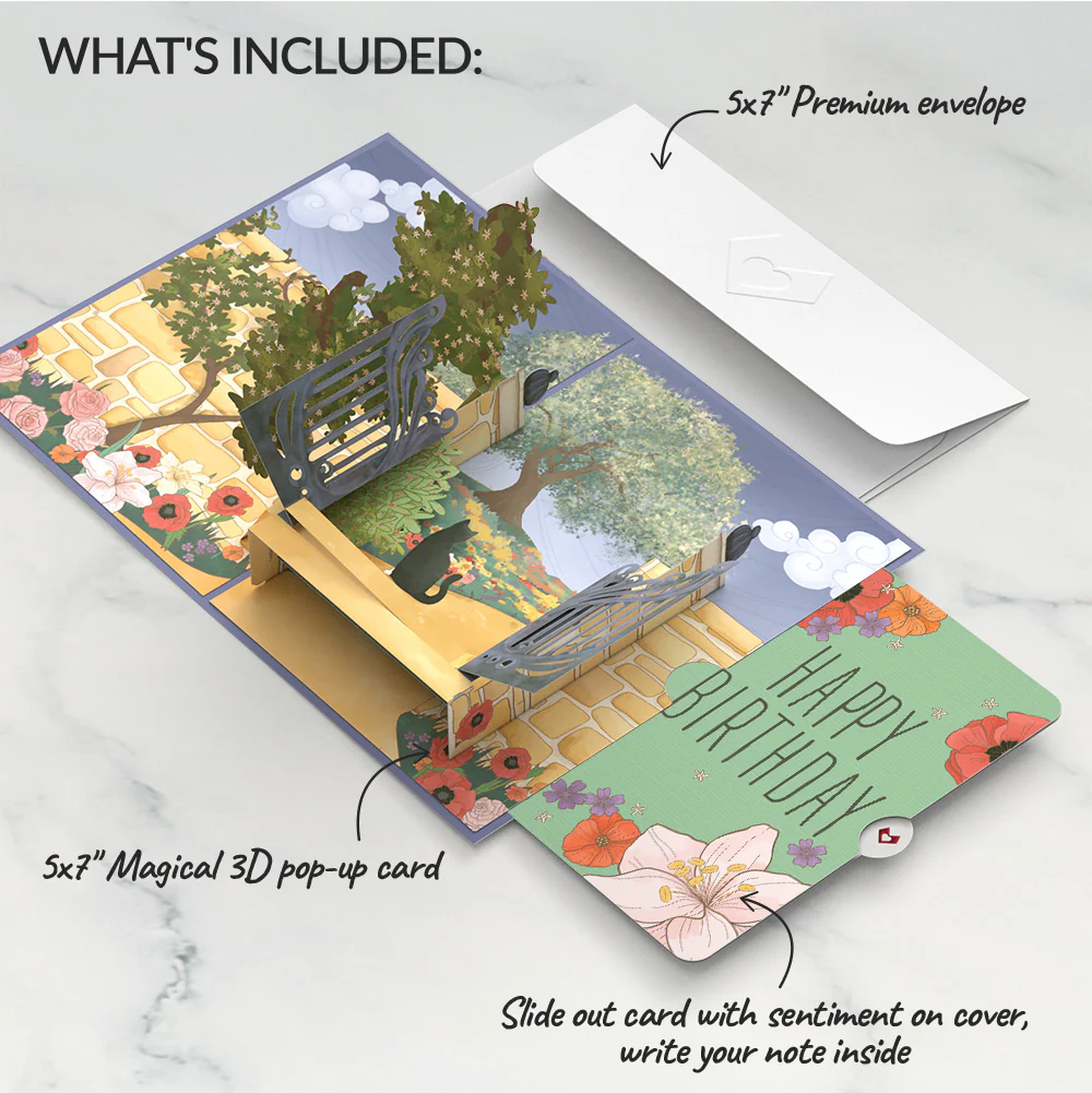 Through the Garden Gate Birthday Pop-Up Card and Sentiment Set - Image 2