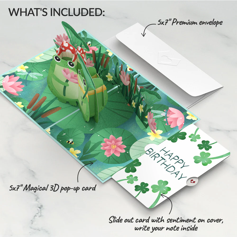 Time Well Spent Frogs Birthday Pop-Up Card and Sentiment Set - Image 2