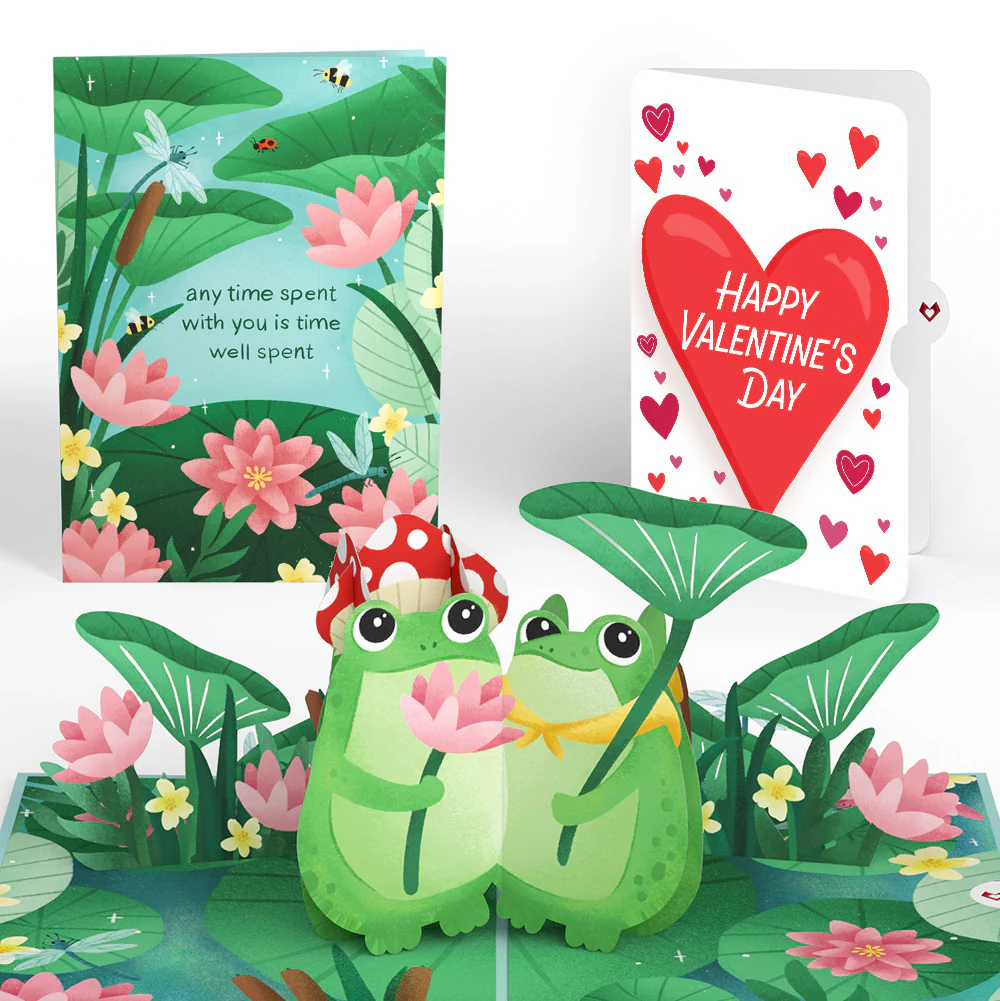 Time Well Spent Frogs Valentine Pop-Up Card and Big Sweet Heart Sentiment Set