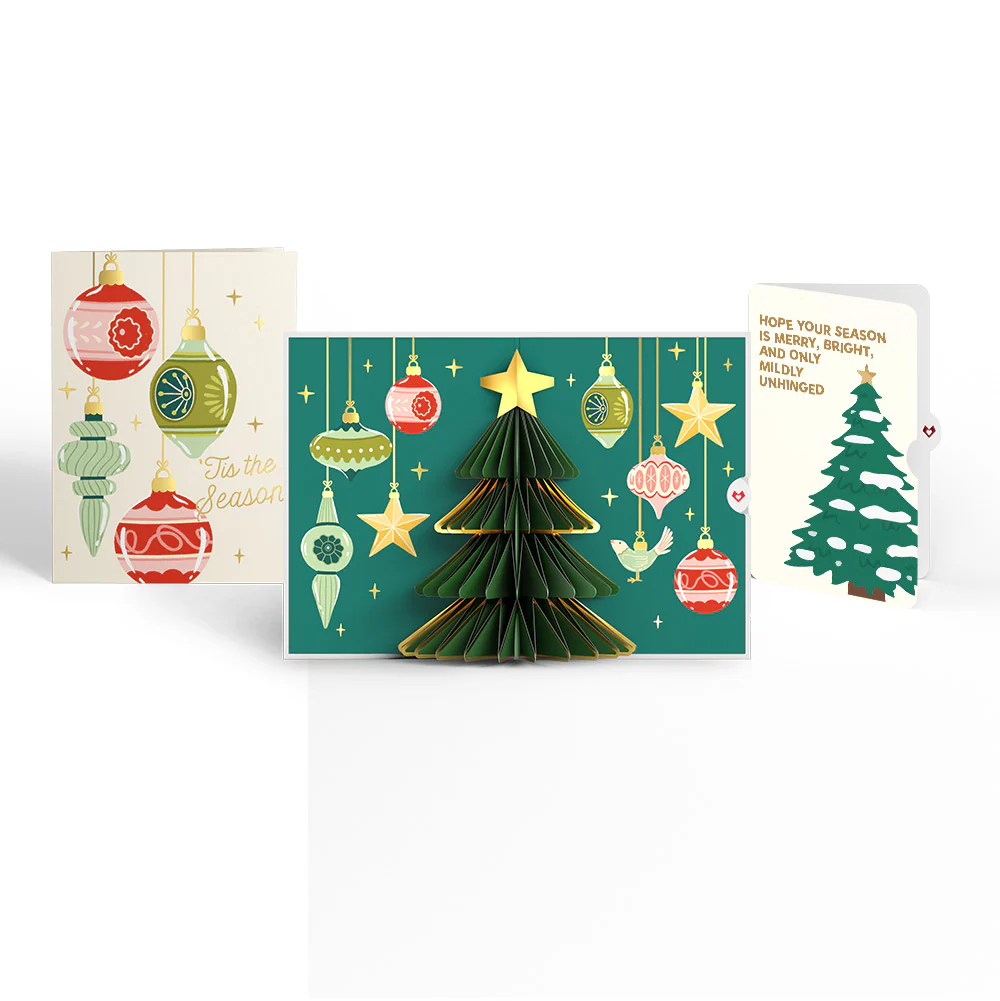 Tis the Season Christmas Tree Pop-Up Card and Blessing Sentiment Set
