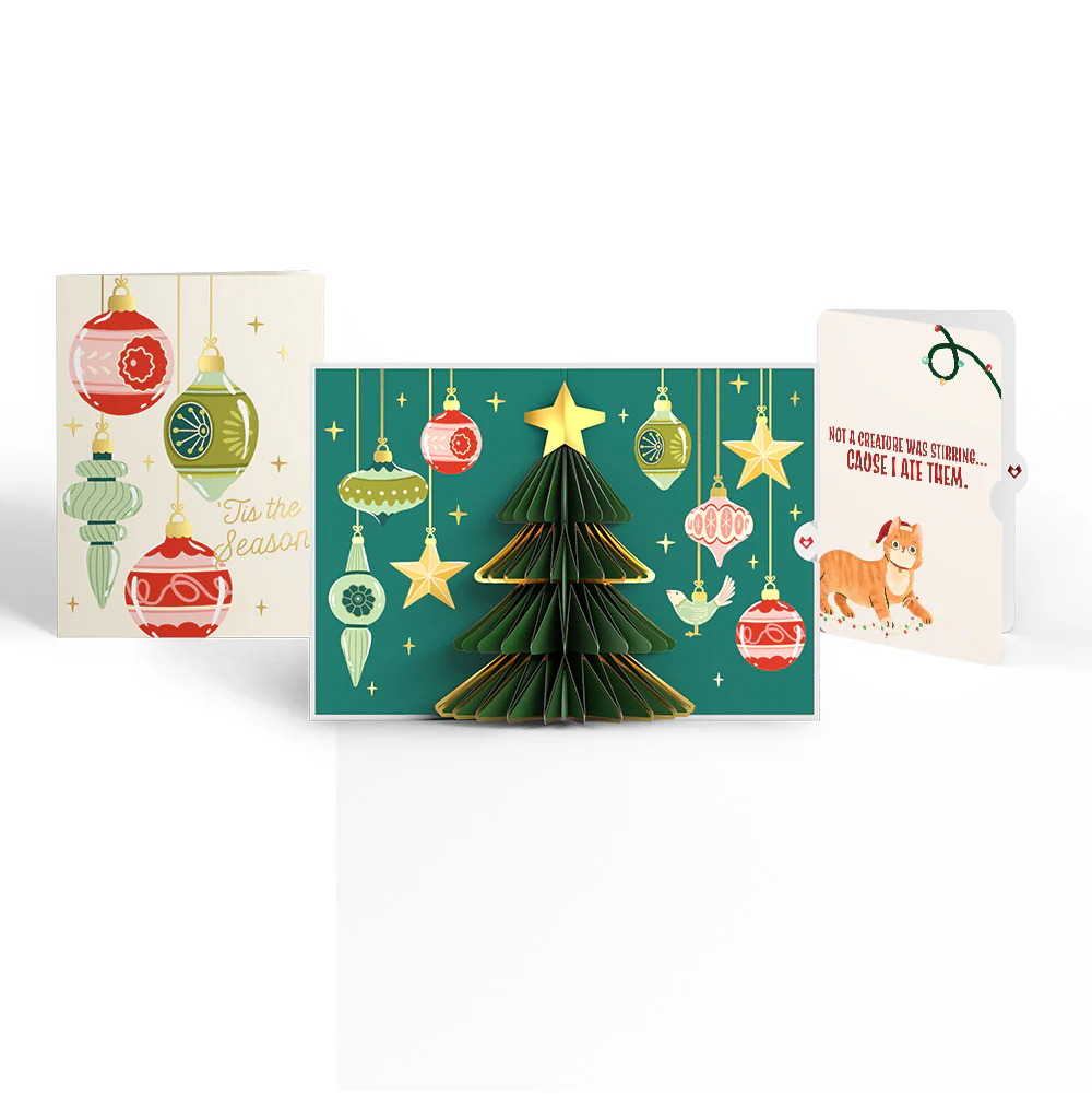 Tis the Season Christmas Tree Pop-Up Card and Hungry Cat Sentiment Set