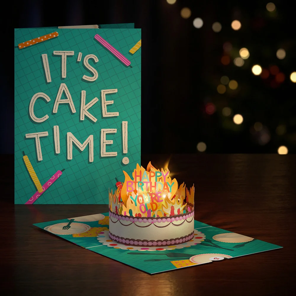 Too Many Candles Birthday Music and Lights Pop-Up Card & Bouquet Bundle - Image 3