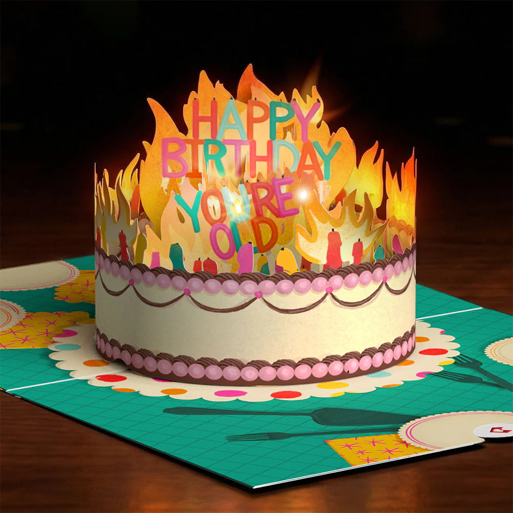 Too Many Candles Birthday Music and Lights Pop-Up Card & Bouquet Bundle - Image 4