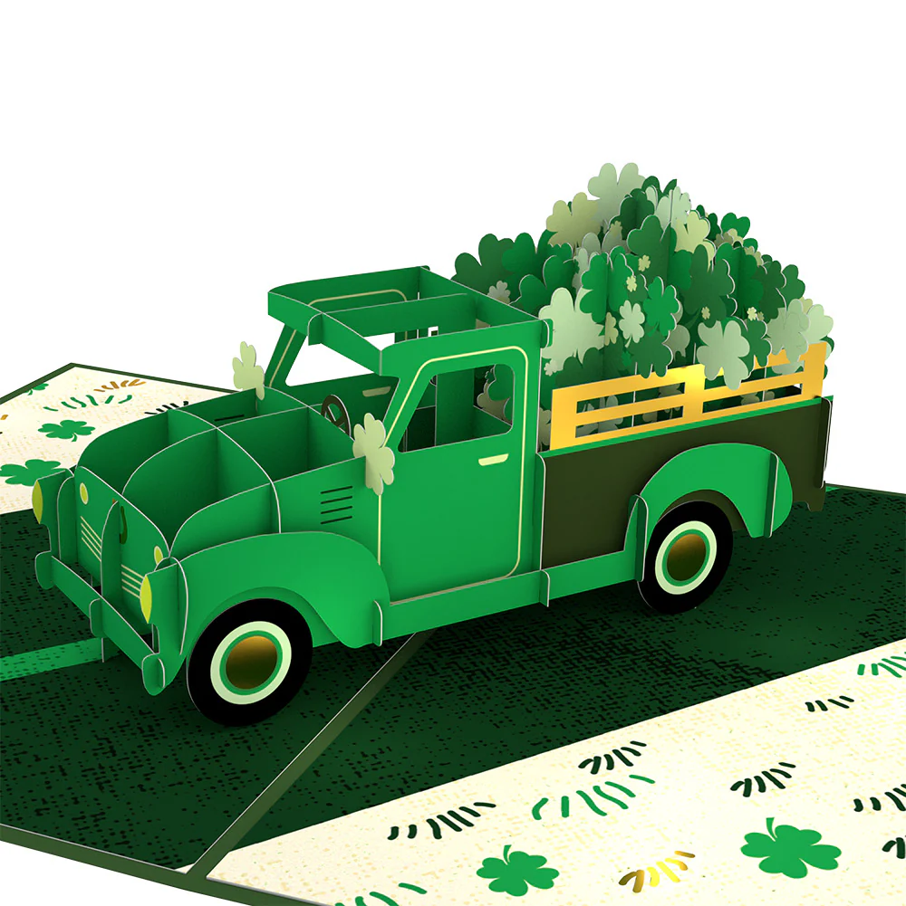 Truckloads of Luck St. Patrick’s Day Pop-Up Card and Shamrock Sprigs Sentiment Set - Image 3