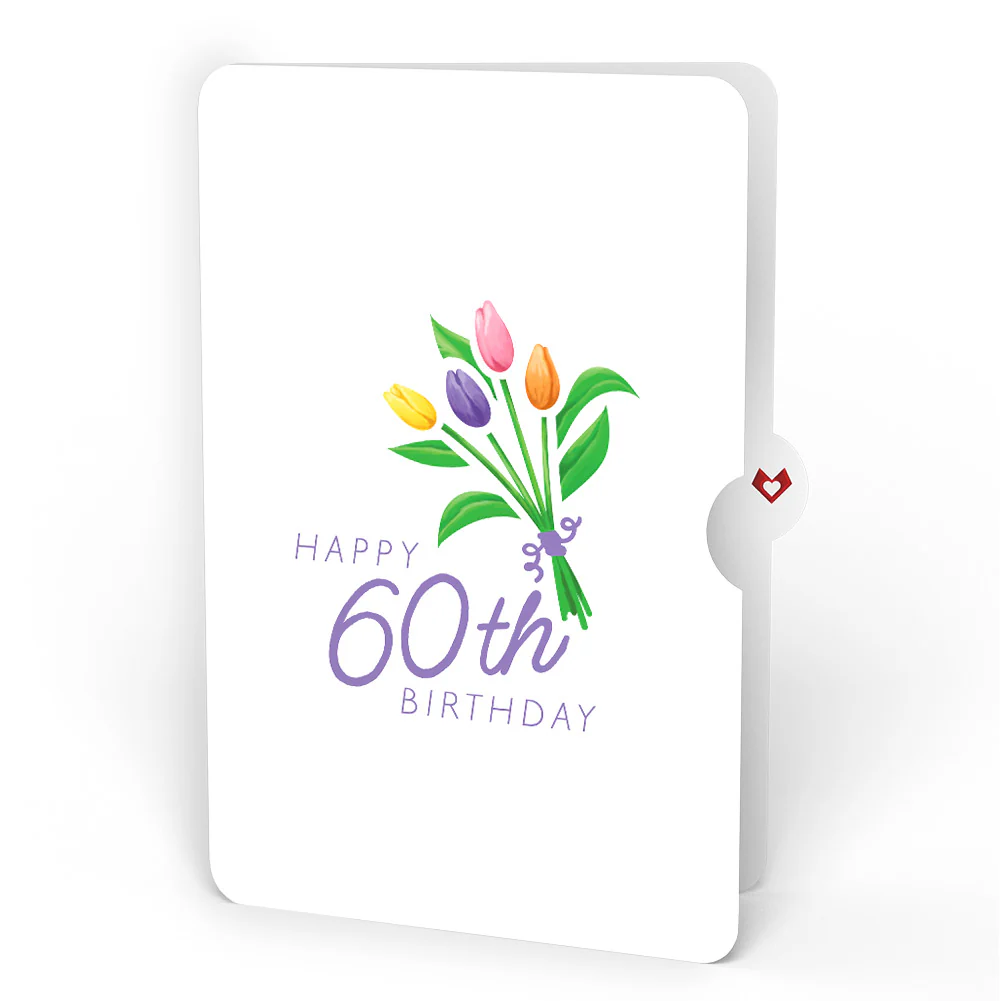 Tulips 60th Birthday Pop-Up Card and Spring Tulips Sentiment Set - Image 4