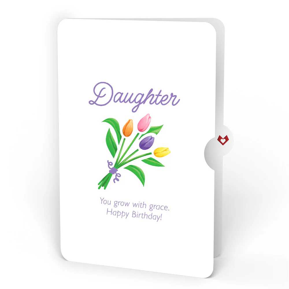 Tulips Birthday Pop-Up Card and Spring Tulips Sentiment Set for Daughter - Image 4