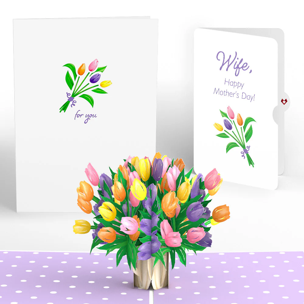 Tulips Mother’s Day Pop-Up Card and Sentiment Set for Wife