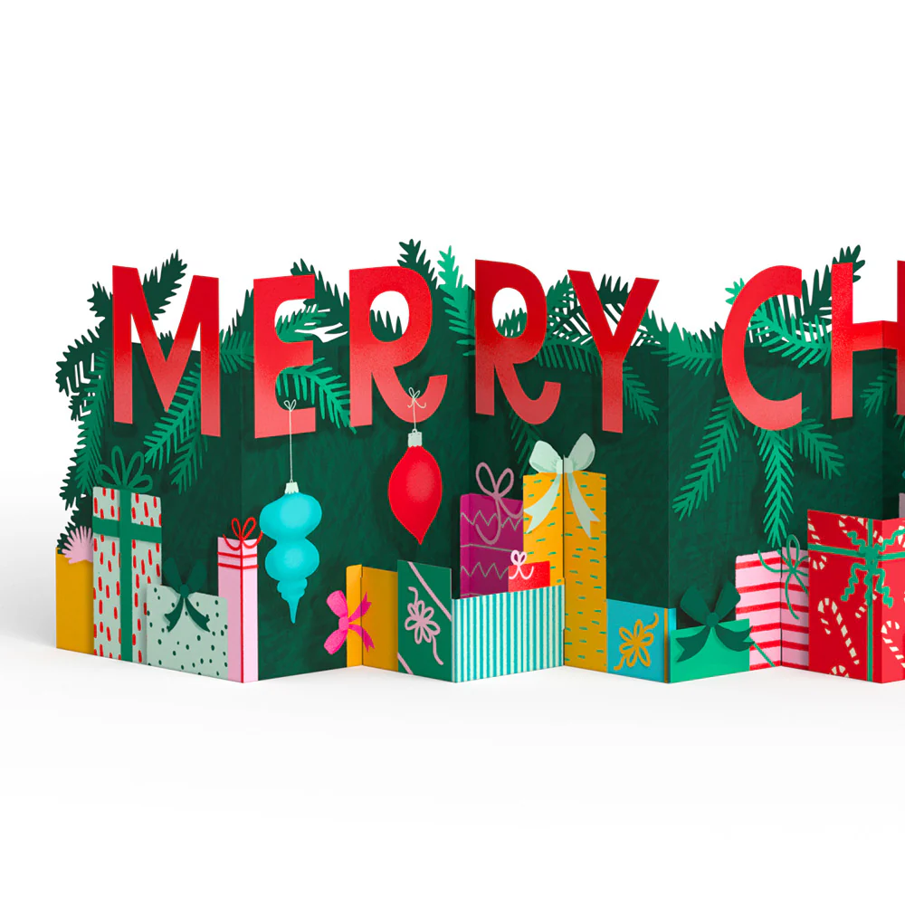 Under the Tree Merry Christmas Loooooong Card™ (Expands to 2 feet) and Sentiment Set for Dad - Image 3