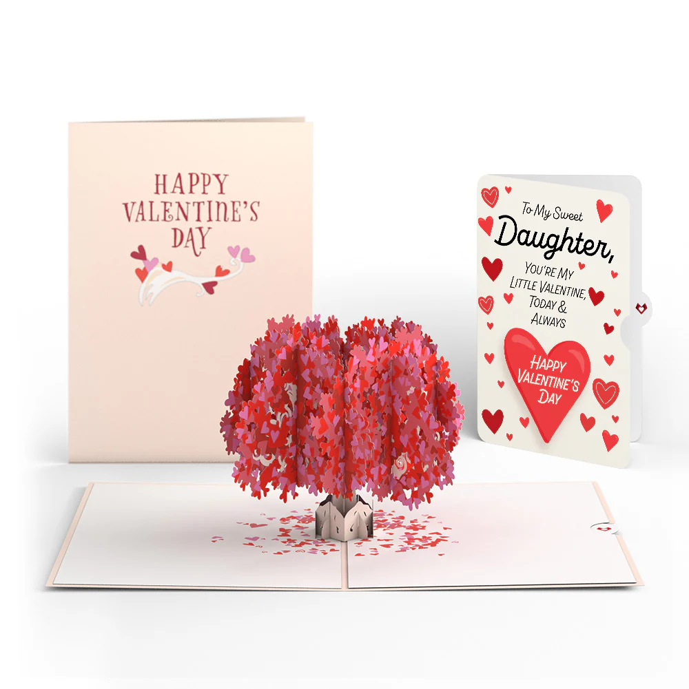 Valentine’s Day Tree Pop-Up Card and Sentiment Set for Daughter