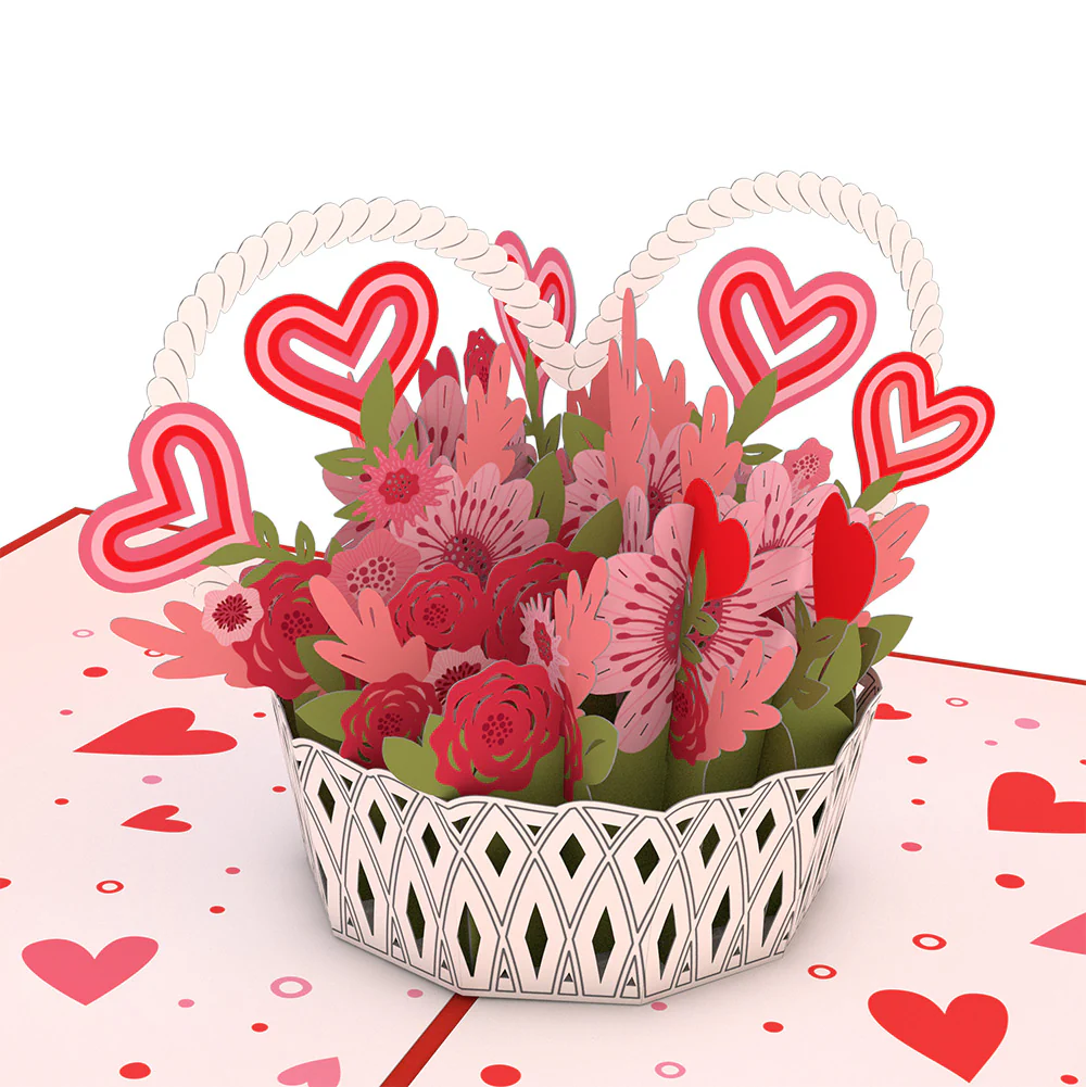 Valentine's Day Basket Pop-Up Card and Sentiment Set for Daughter - Image 3