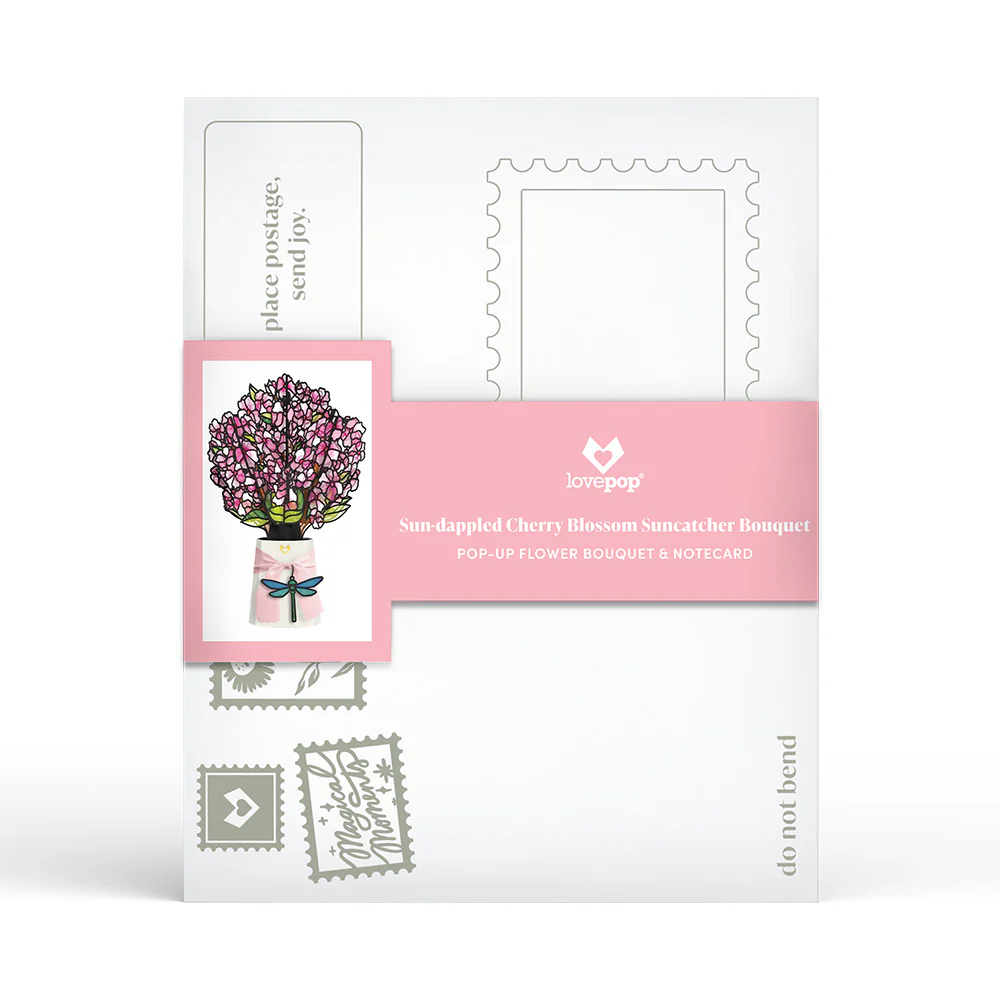Valentine's Day Cherry Blossom Pop-Up Card & Suncatcher Bouquet Bundle - Image 8