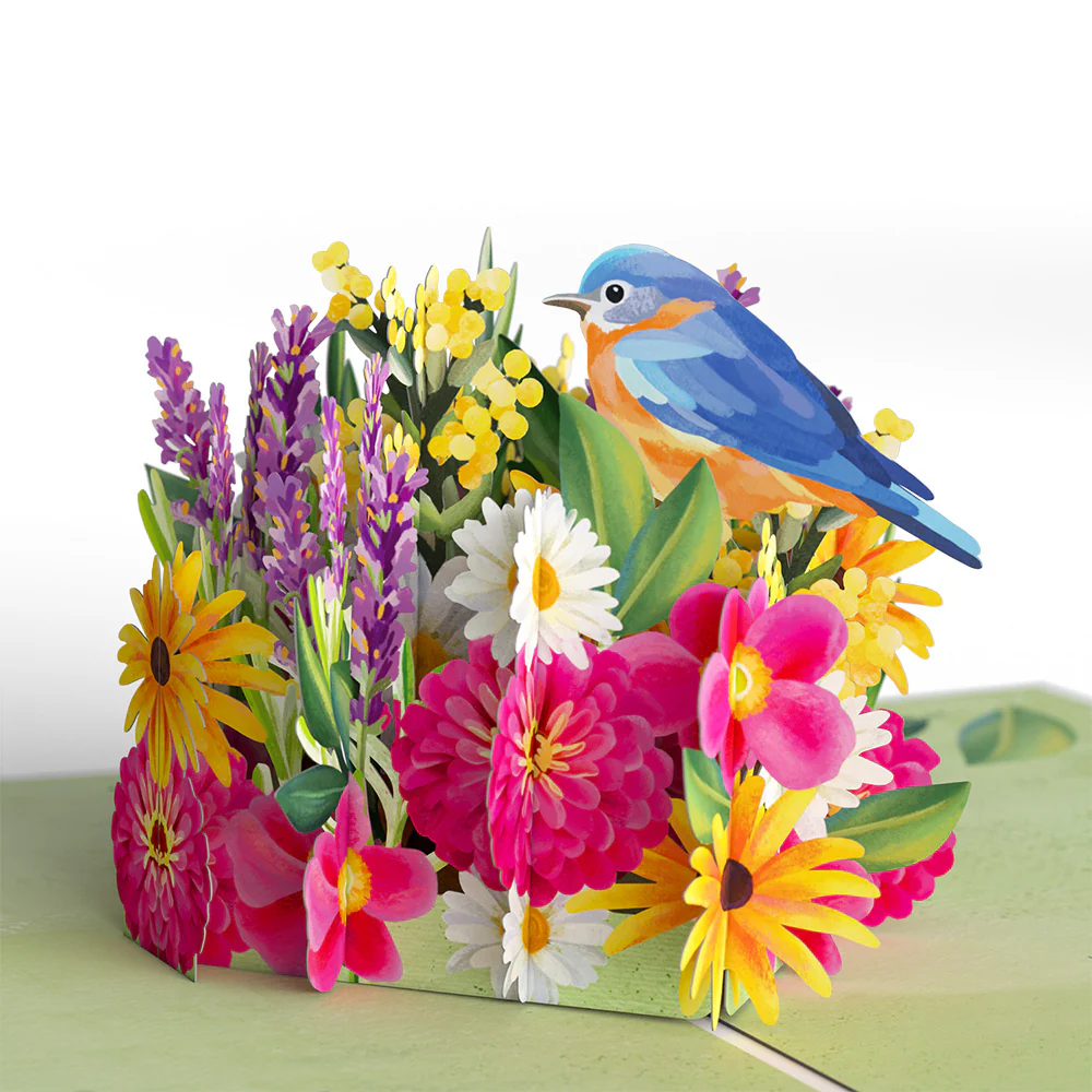 Vibrant Garden Blooms Pop-Up Card - Image 2