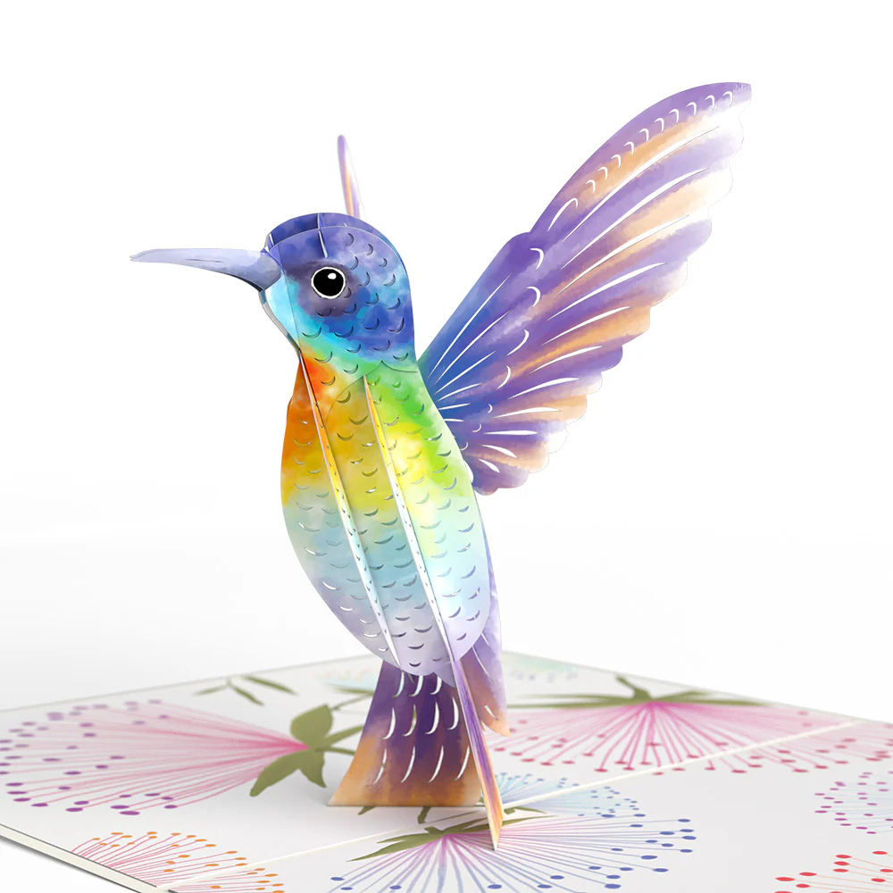 Vibrant Hummingbird Pop-Up Card - Image 2