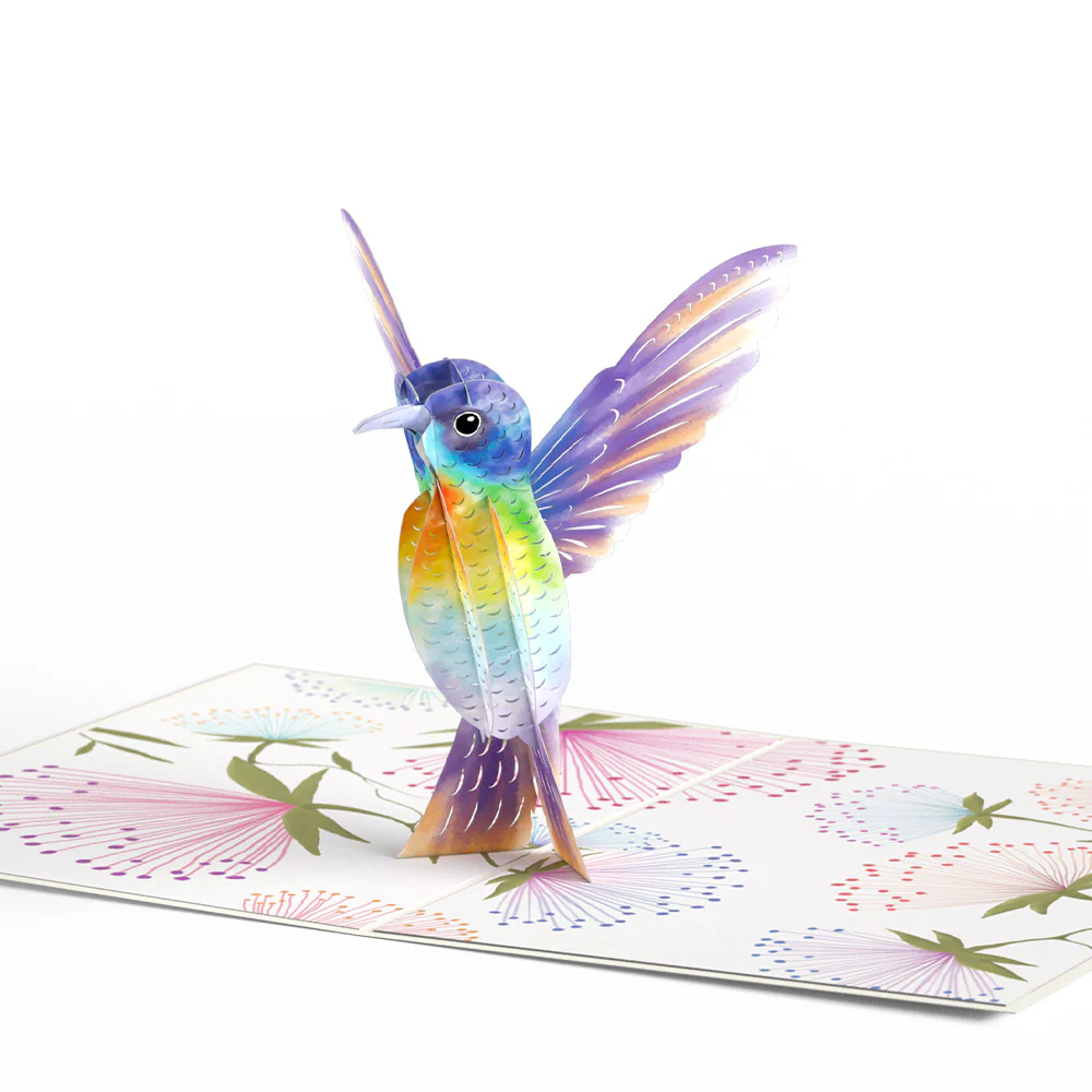 Vibrant Hummingbird Pop-Up Card - Image 3