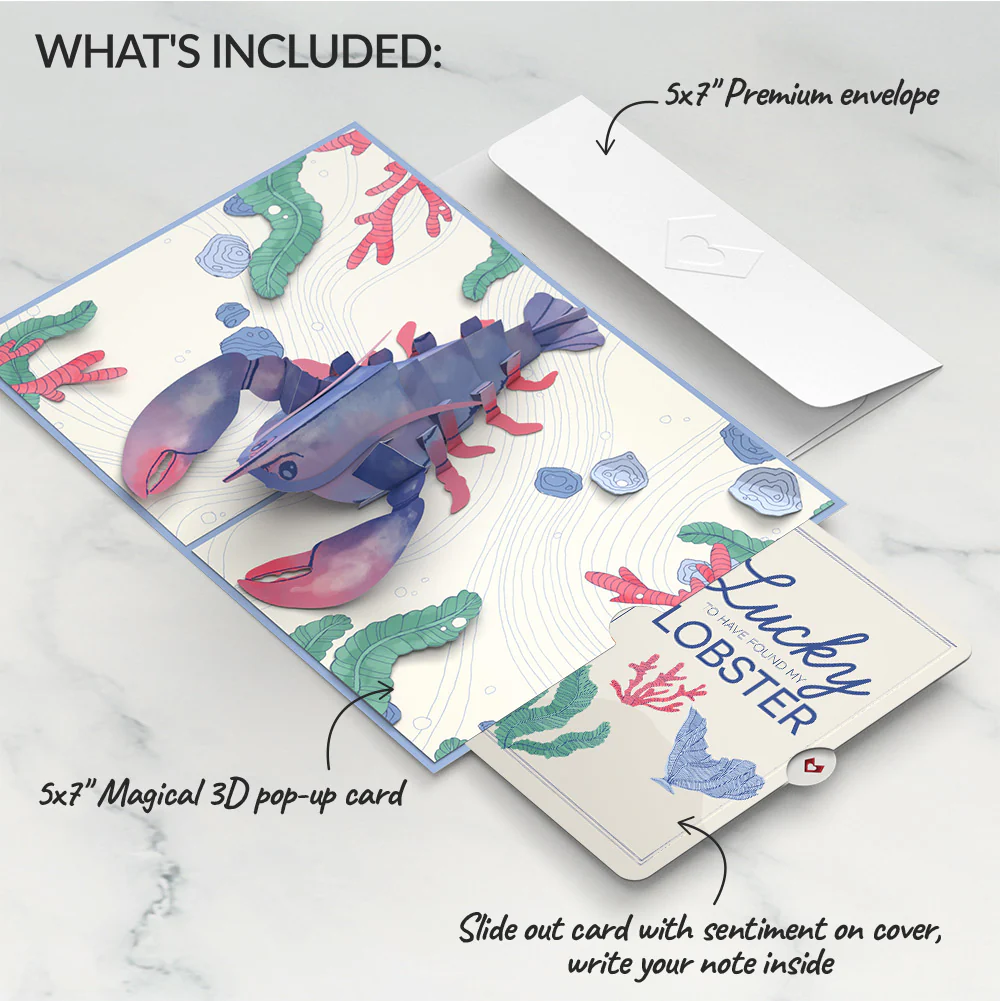 Vibrant Lobster Love Pop-Up Card and Sentiment Set - Image 2