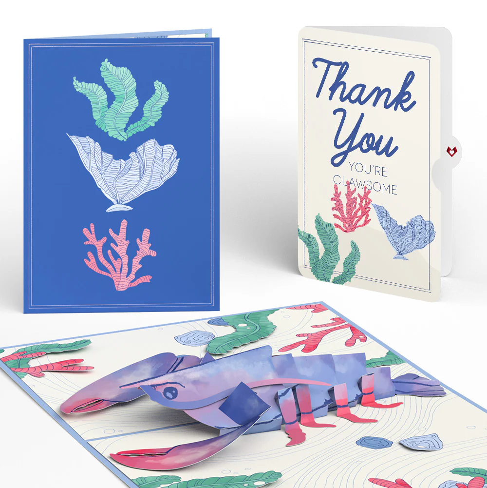Vibrant Lobster Thank You Pop-Up Card and Sentiment Set