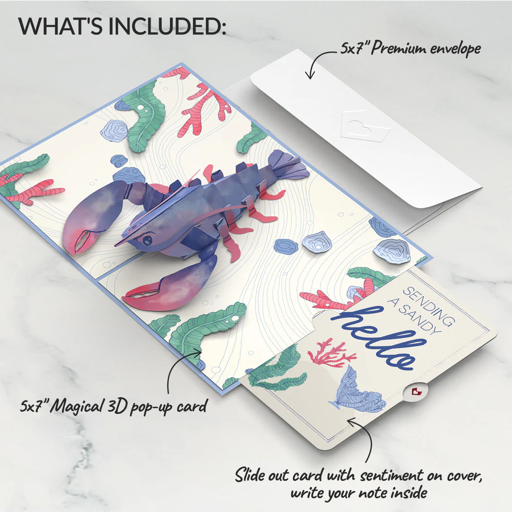 Vibrant Lobster Thinking of You Pop-Up Card and Sentiment Set - Image 2