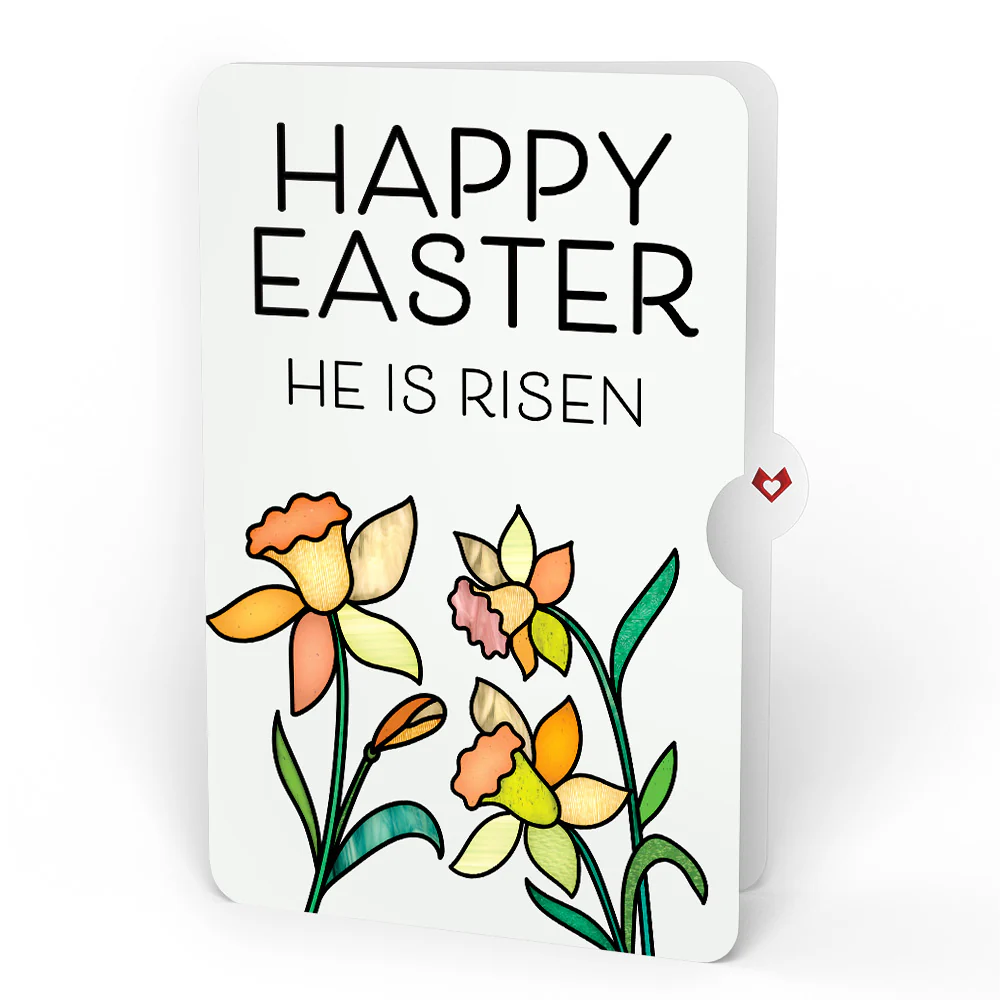 Vibrant Tulip Easter Suncatcher Bouquet and Garden Blooms He Is Risen Sentiment Set - Image 4