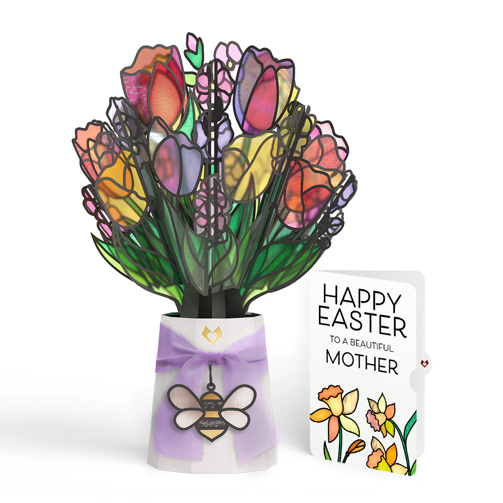 Vibrant Tulip Easter Suncatcher Bouquet and Sentiment Set for Mom