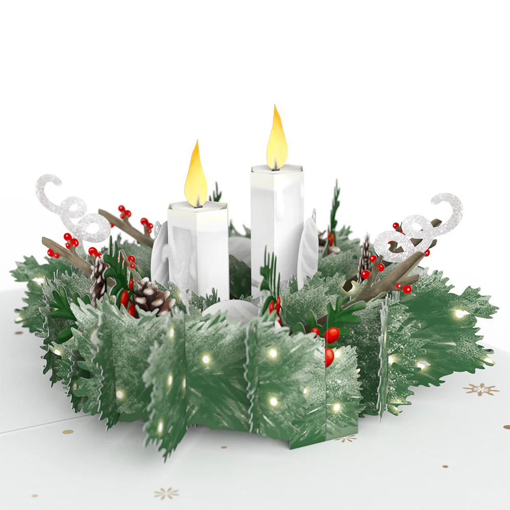 Warm Winter Candles Pop-Up Card - Image 2