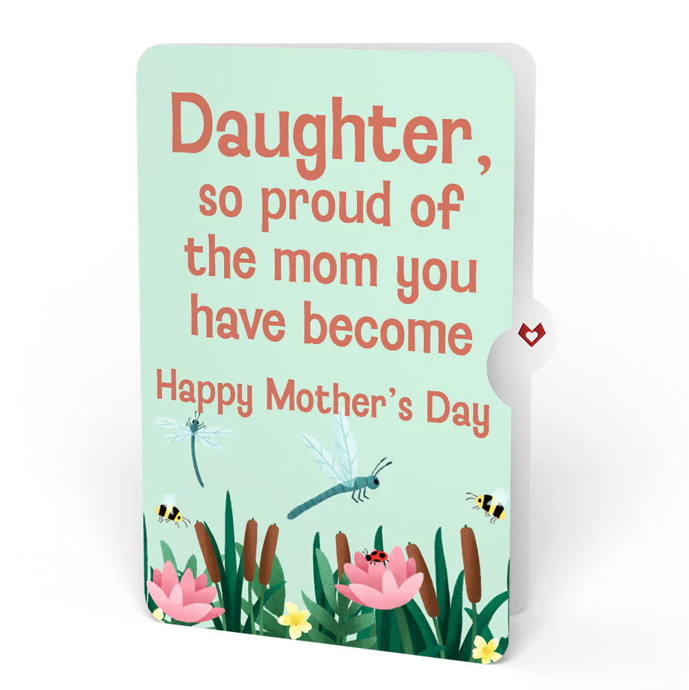 Water Lily Dragonfly Mother’s Day Pop-Up Card and Sentiment Set for Daughter - Image 4