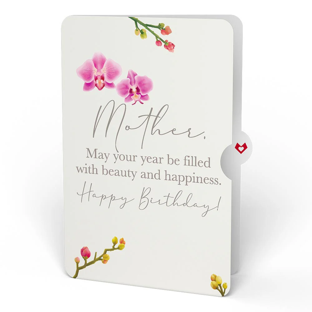 Watercolor Orchid Birthday Pop-Up Card and Sentiment Set for Mother - Image 4