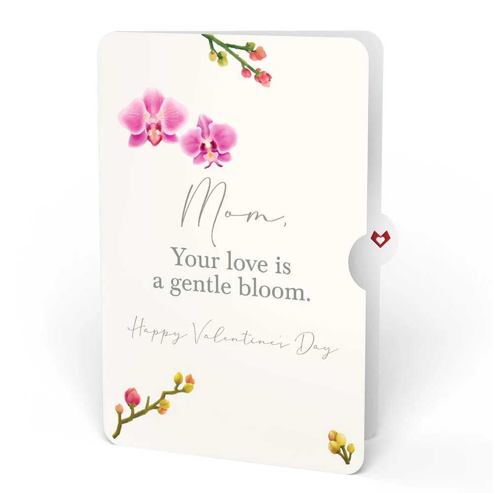 Watercolor Orchid Valentine Pop-Up Card and Sentiment Set for Mom - Image 4