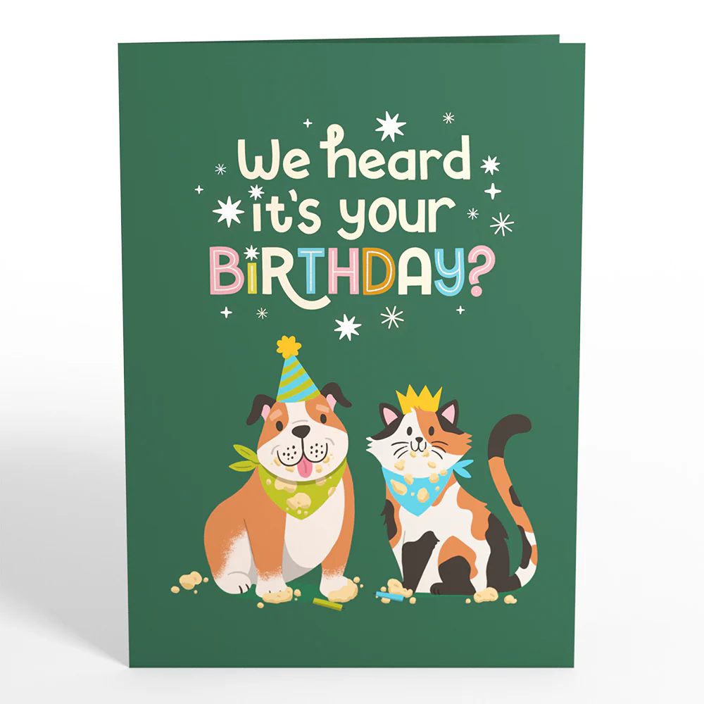 We Heard It's Your Birthday Dog and Cat Pop-Up Card - Image 5