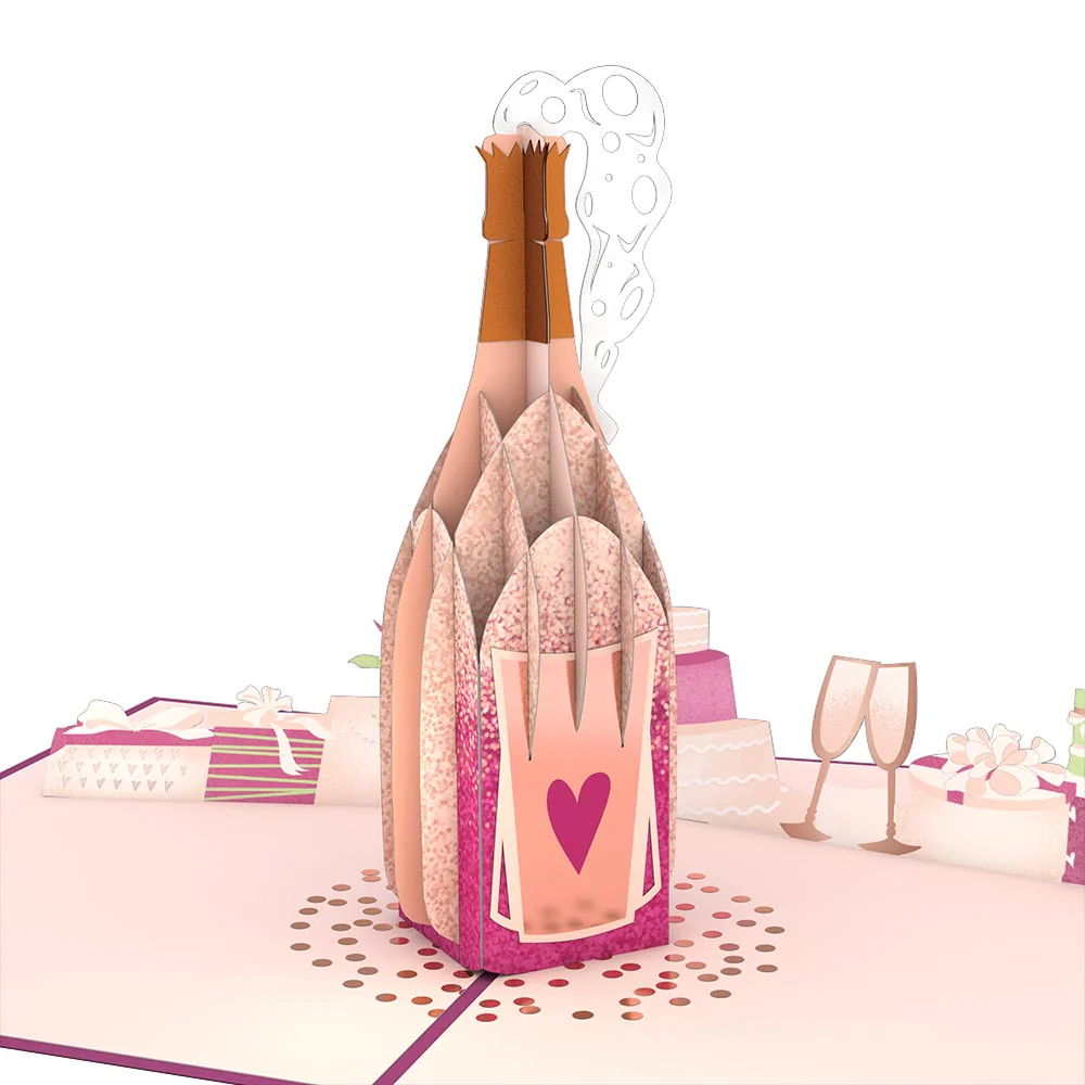 Wedding Champagne Pop-Up Card - Image 2