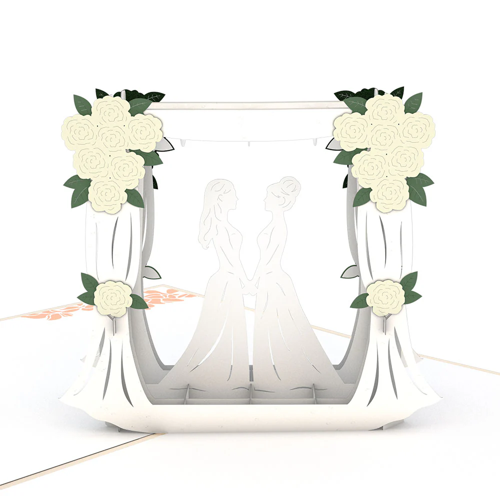 Wedding Couple Same Sex Female Pop-Up Card - Image 2