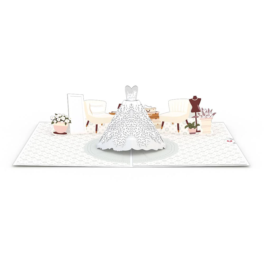 Wedding Dress Pop-Up Card - Image 3