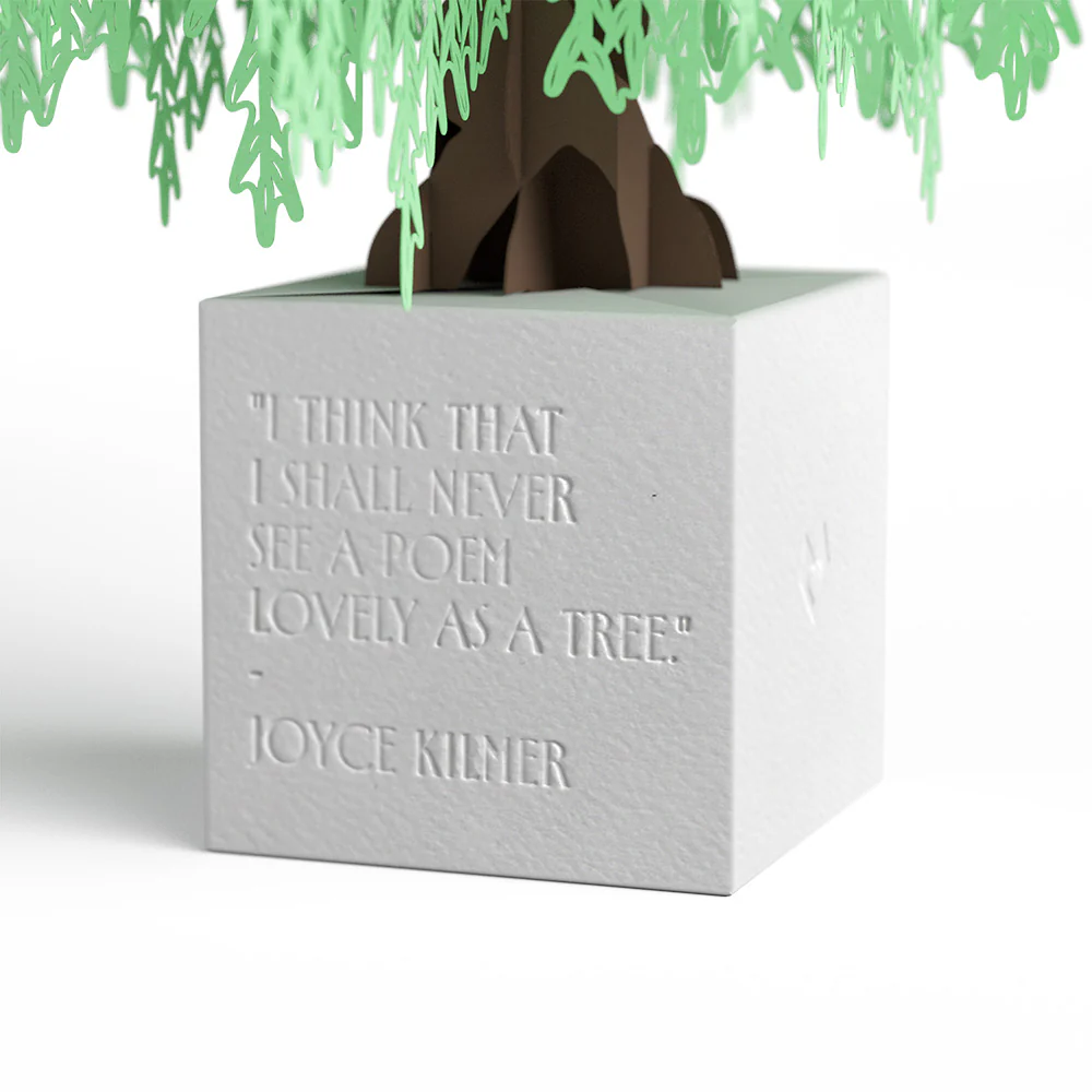 Weeping Willow Poet Tree Pop-Up Paper Sculpture - Image 3