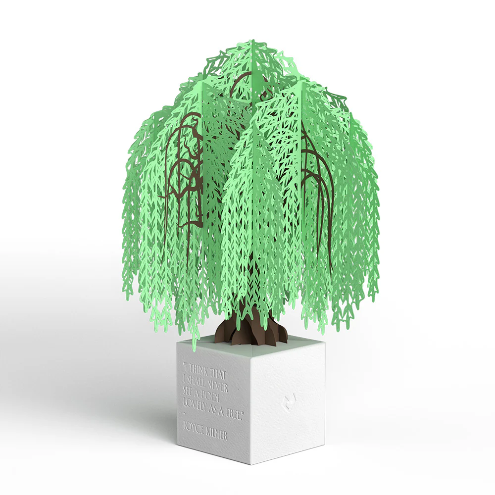 Weeping Willow Poet Tree Pop-Up Paper Sculpture - Image 4