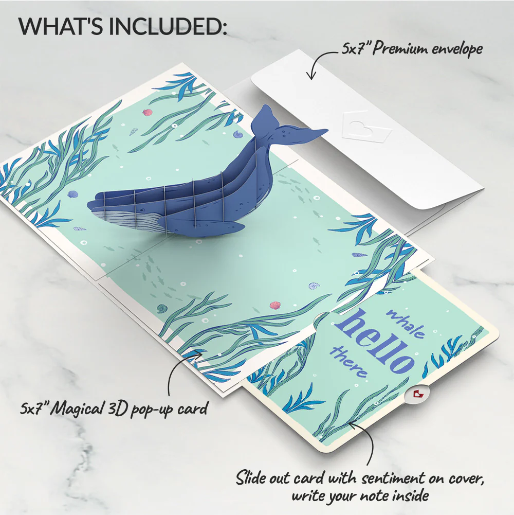 Whale Beneath the Waves Thinking of You Pop-Up Card and Sentiment Set - Image 2