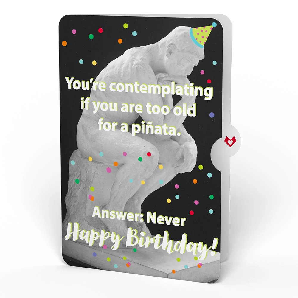 Whimsical Birthday Cake Slice with The Thinker Pop-Up Card and Sentiment Set - Image 4
