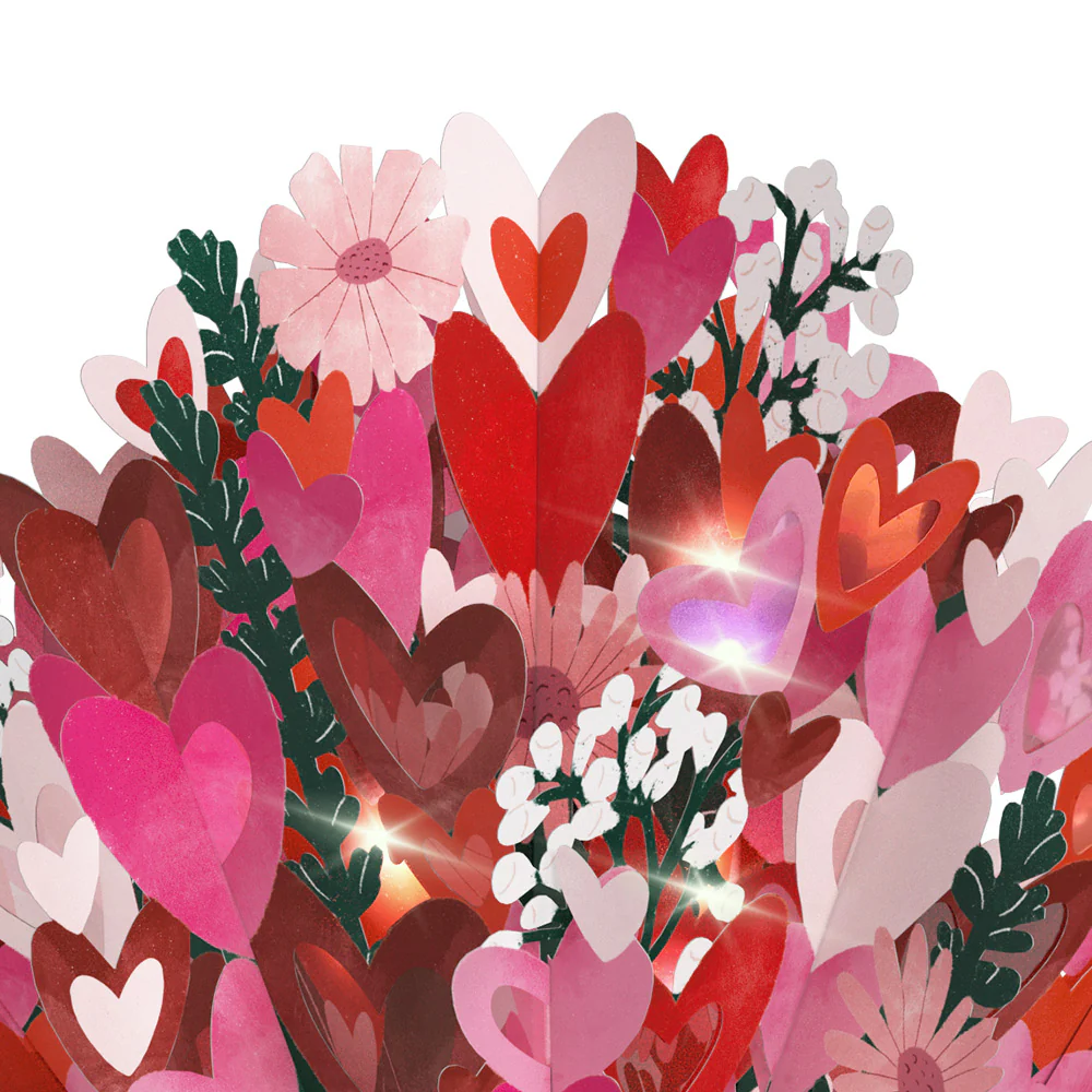 Whimsical Hearts Birthday Light-Up Bouquet and Sentiment Set for Husband - Image 3