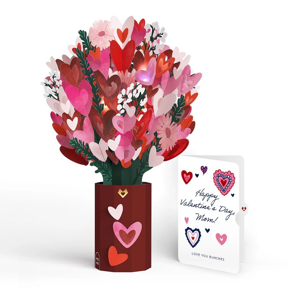 Whimsical Hearts Valentine Light-Up Bouquet and Sentiment Set for Mom