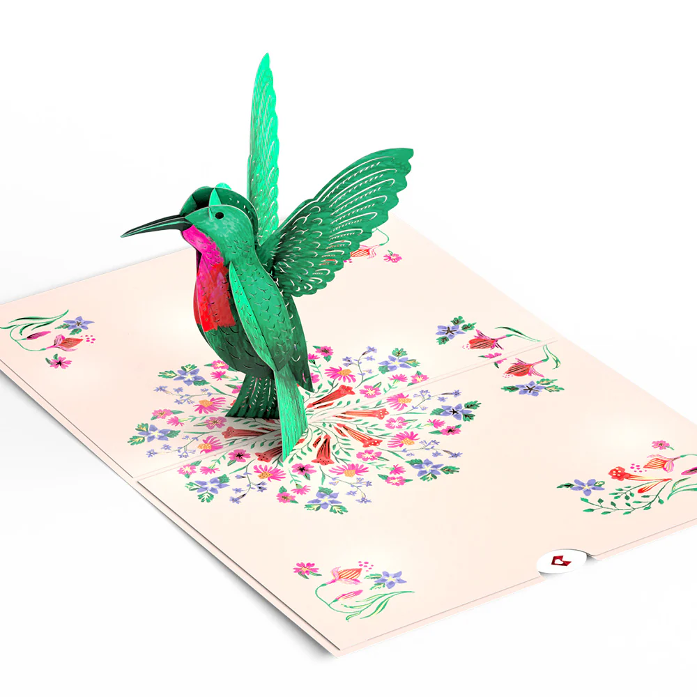 Whimsical Hummingbird Pop-Up Card - Image 3