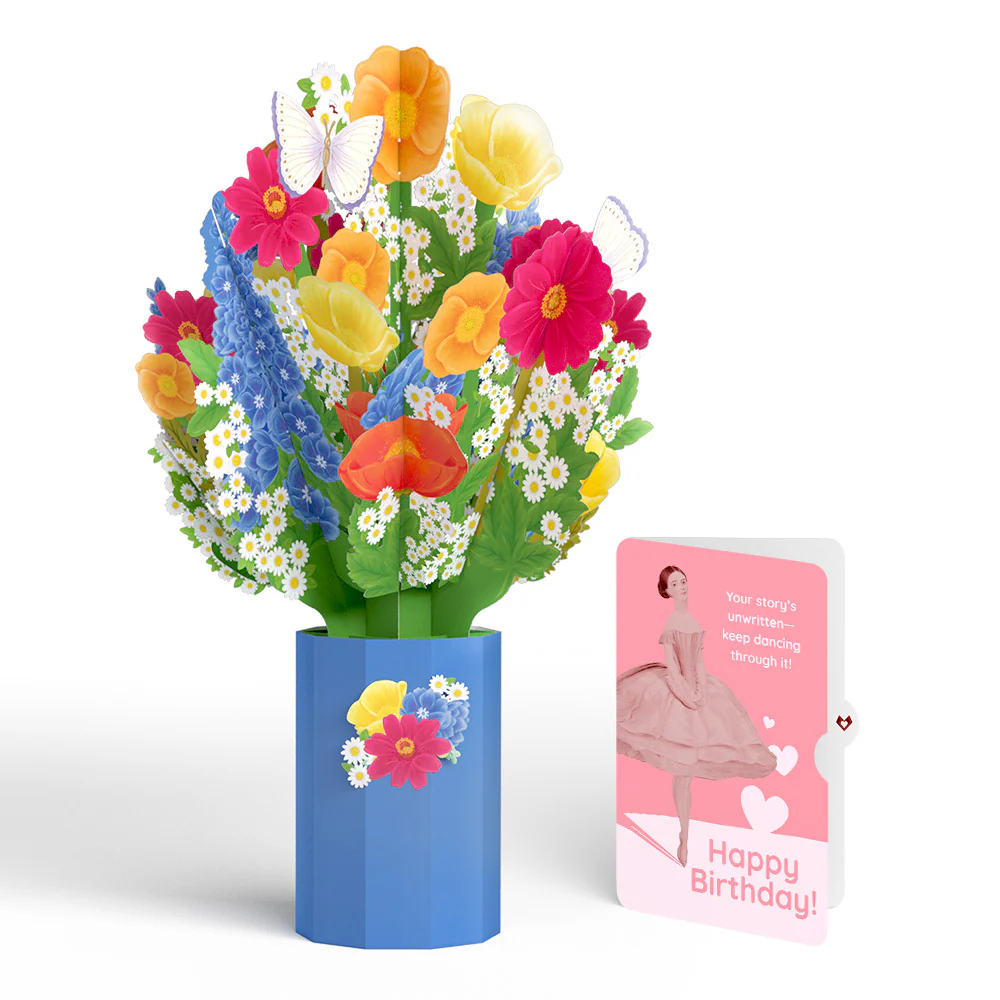 Wildflower Birthday Bouquet and Dancing Through Life Sentiment Set